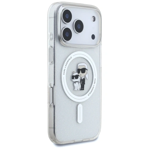 Etui Karl Lagerfeld IML Karl Choupette Glitter MagSafe do Apple iPhone 17 Pro przezroczysty