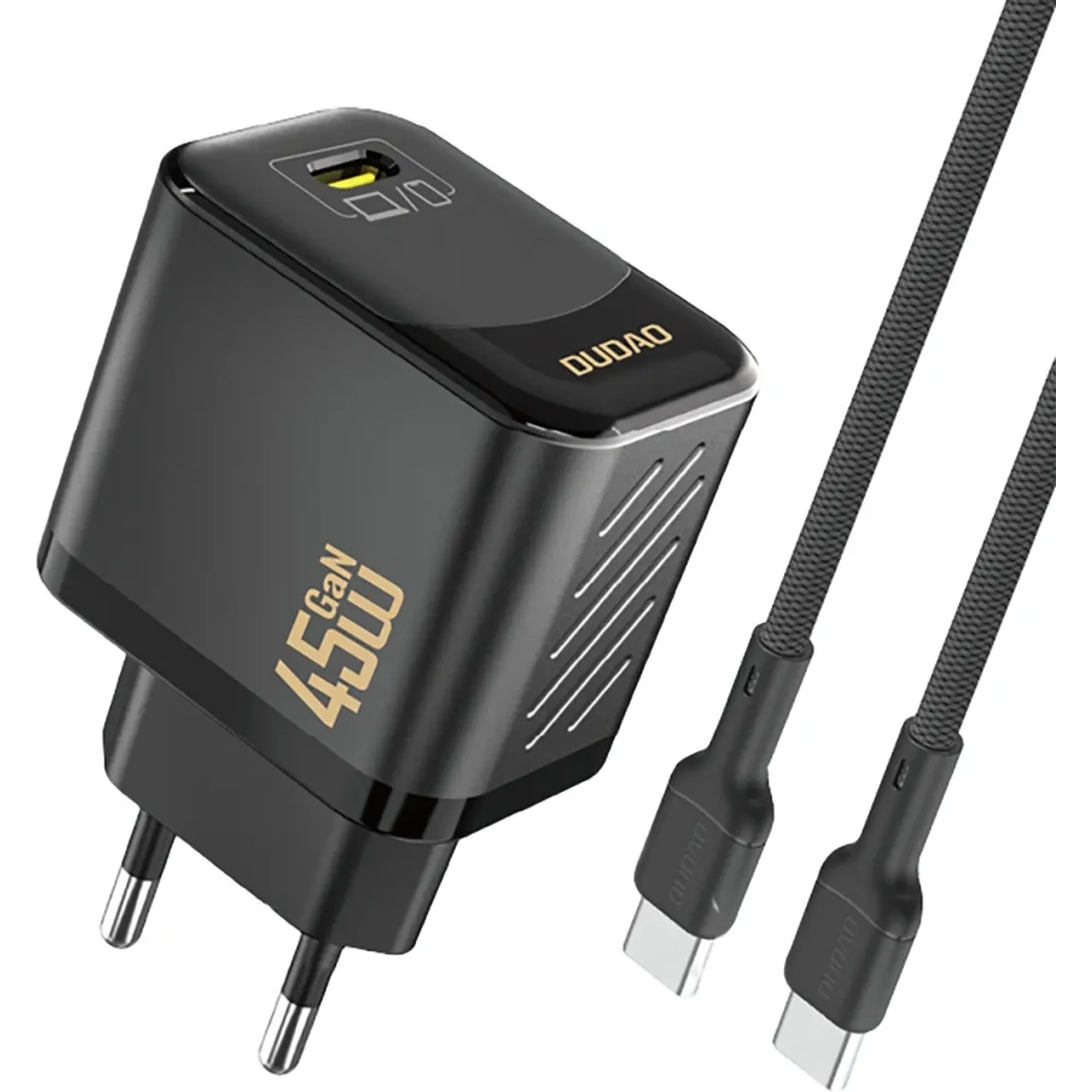 Ładowarka sieciowa Dudao A28C 45W GaN USB-C + kabel USB-C czarna