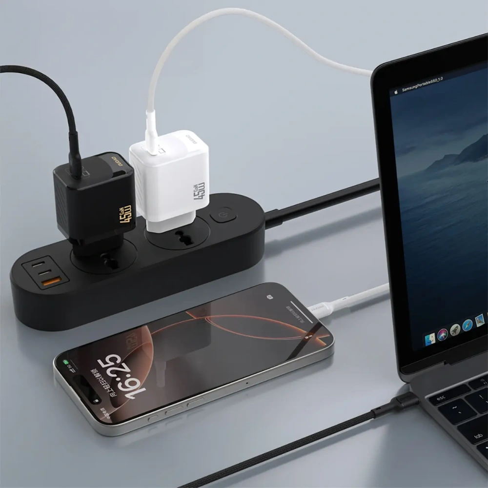Ładowarka sieciowa Dudao A28C 45W GaN USB-C + kabel USB-C czarna
