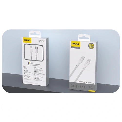 Kabel Dudao L9C 65W USB-C / USB-C 2m biały