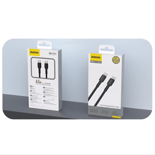 Kabel Dudao L9C 65W USB-C / USB-C 2m czarny