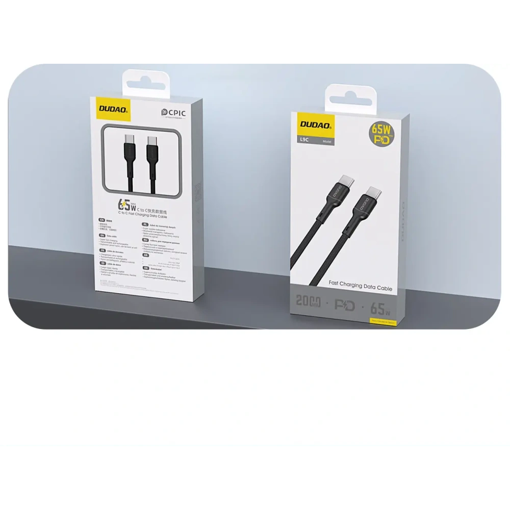 Kabel Dudao L9C 65W USB-C / USB-C 2m czarny