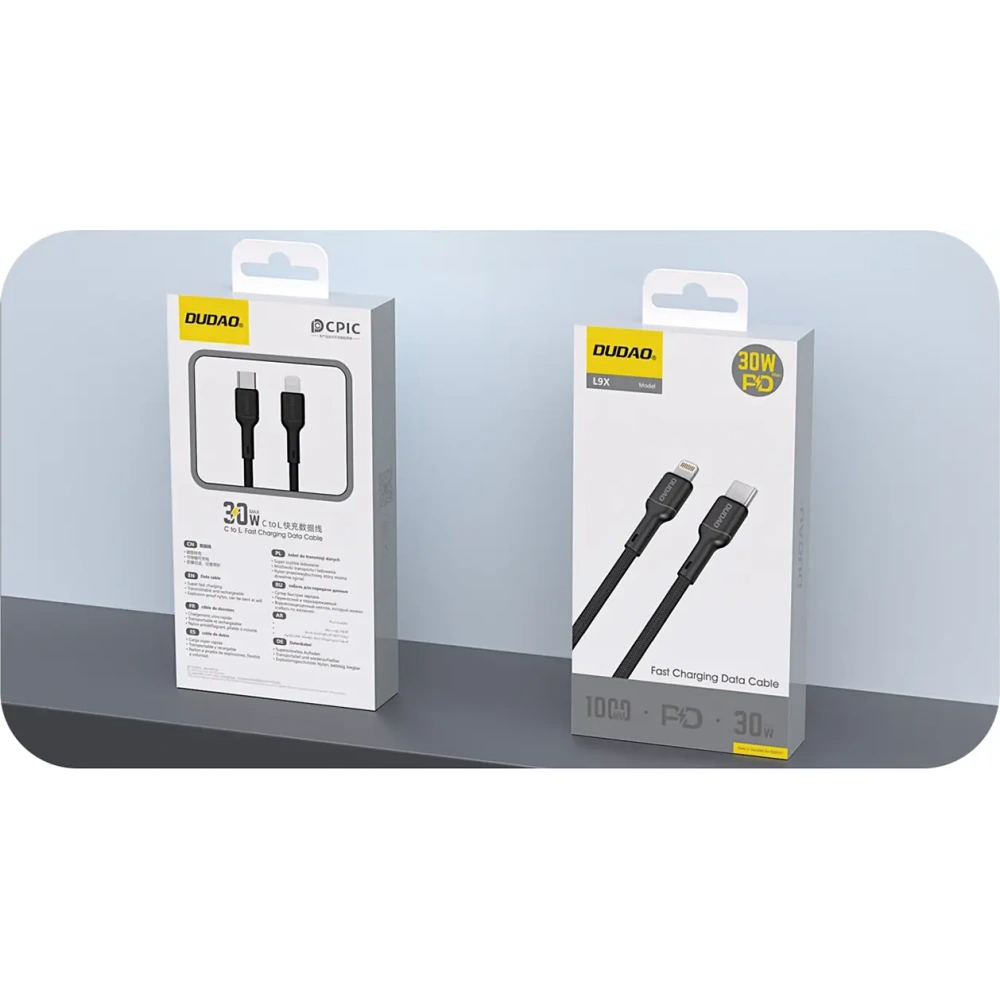 Kabel Dudao L9X 30W USB-C / Lightning 2m czarny