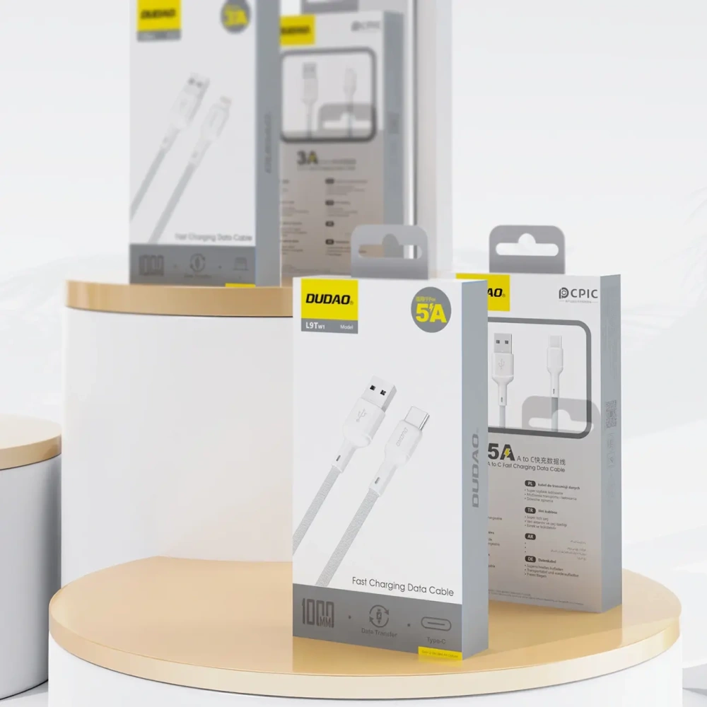 Kabel Dudao L9T 5A USB-A / USB-C 1m biały