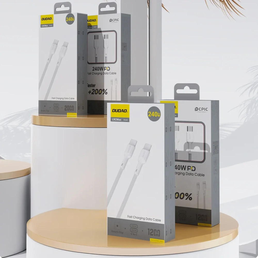 Kabel Dudao L9C Max 240W PD USB-C / USB-C 1.2m biały