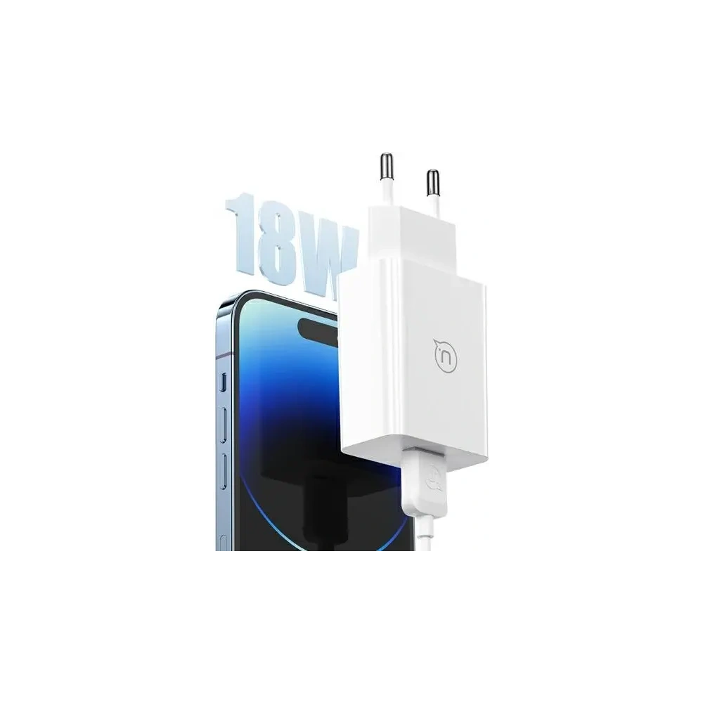 Ładowarka sieciowa USAMS 18W USB-A + kabel USB-A / Lightning Fast Charging biały