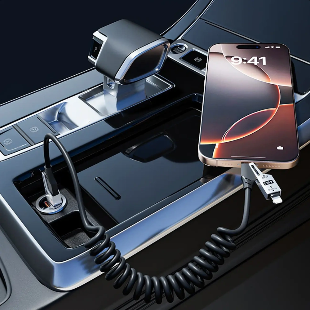 Kabel Dudao L20 Pro 4w1 USB-A, USB-C / Lightning, USB-C czarny