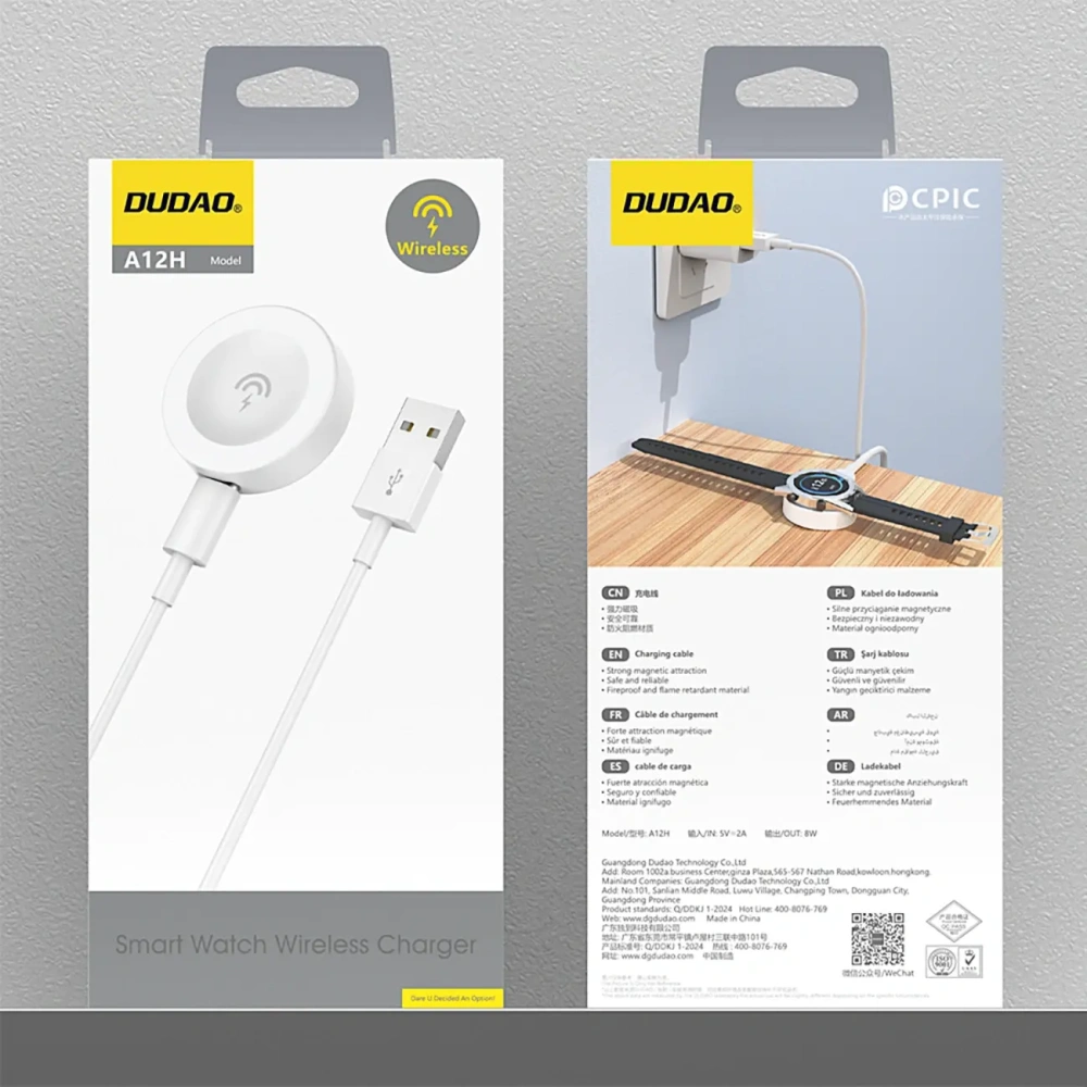 Ładowarka bezprzewodowa Dudao A12H do smartwatcha Huawei biała
