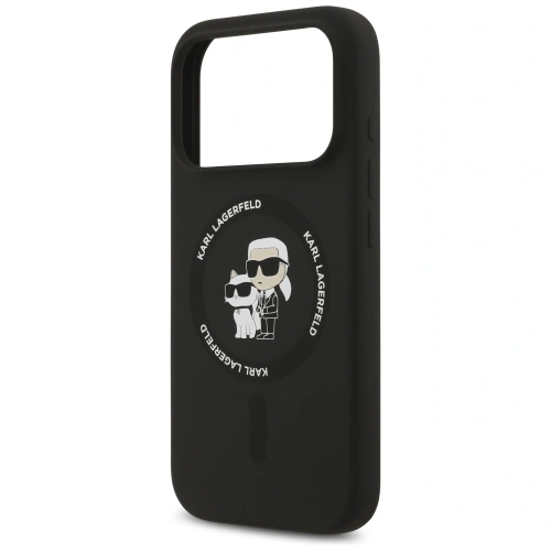 Etui Karl Lagerfeld Silicone Karl&Choupette Ring MagSafe do Apple iPhone 17 Pro czarny