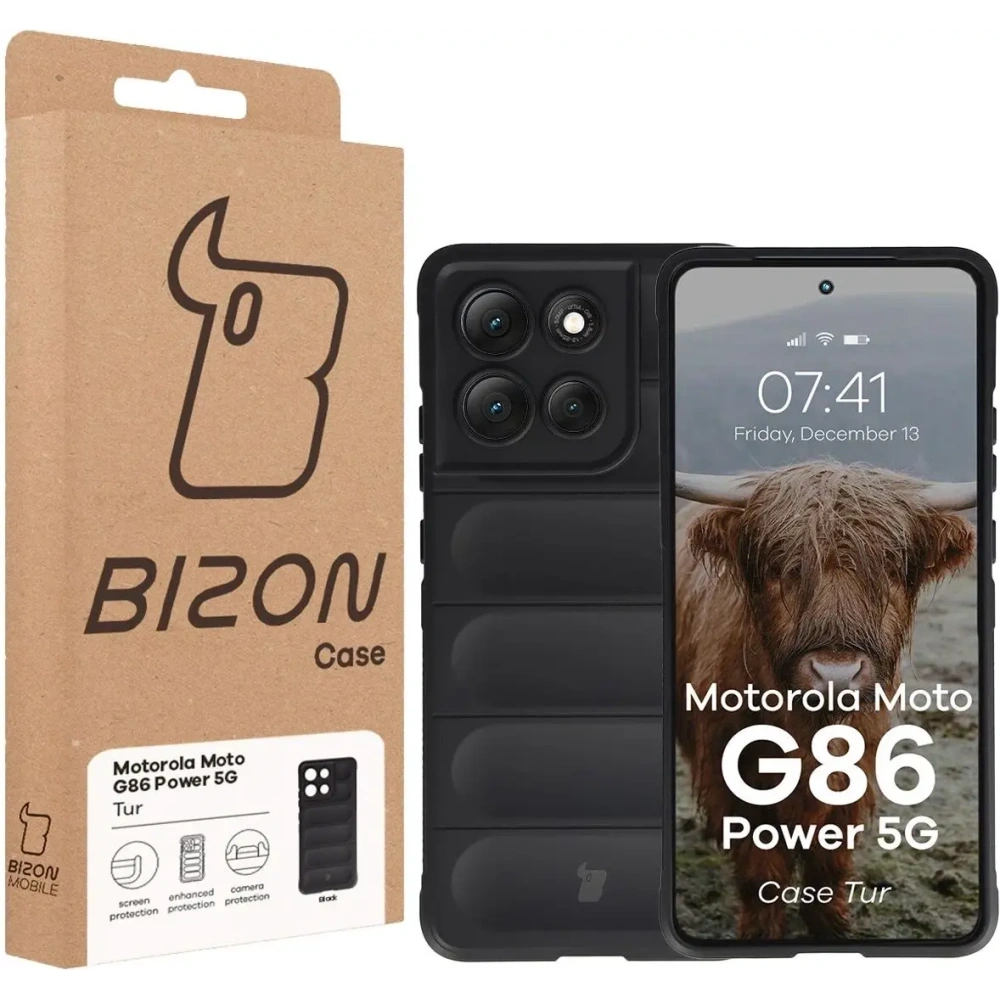 Pancerne etui Bizon Case Tur do Motorola Moto G86 Power 5G czarne