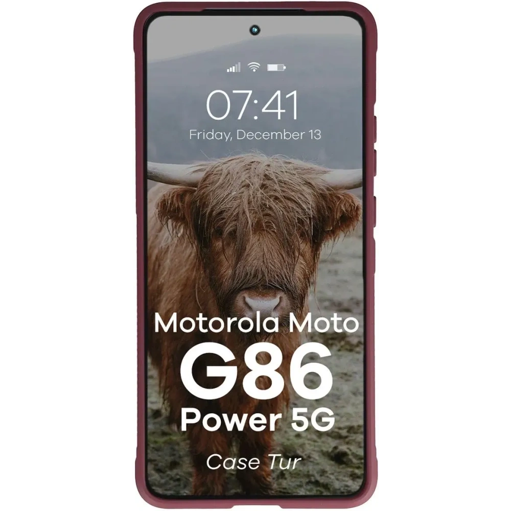 Pancerne etui Bizon Case Tur do Motorola Moto G86 Power 5G burgundowe
