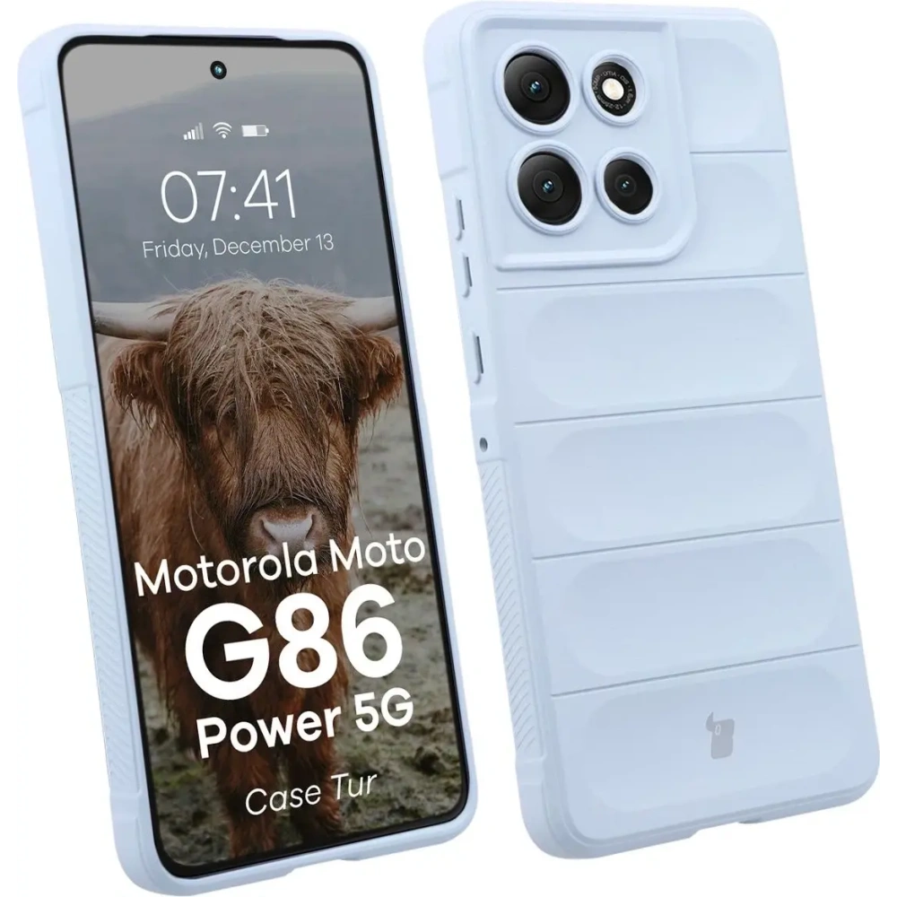 Pancerne etui Bizon Case Tur do Motorola Moto G86 Power 5G jasnoniebieskie