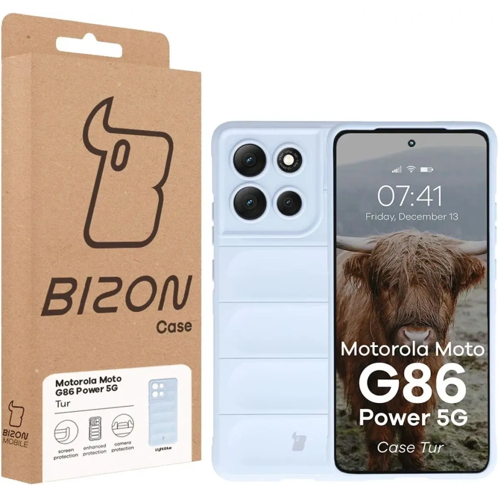 Pancerne etui Bizon Case Tur do Motorola Moto G86 Power 5G jasnoniebieskie