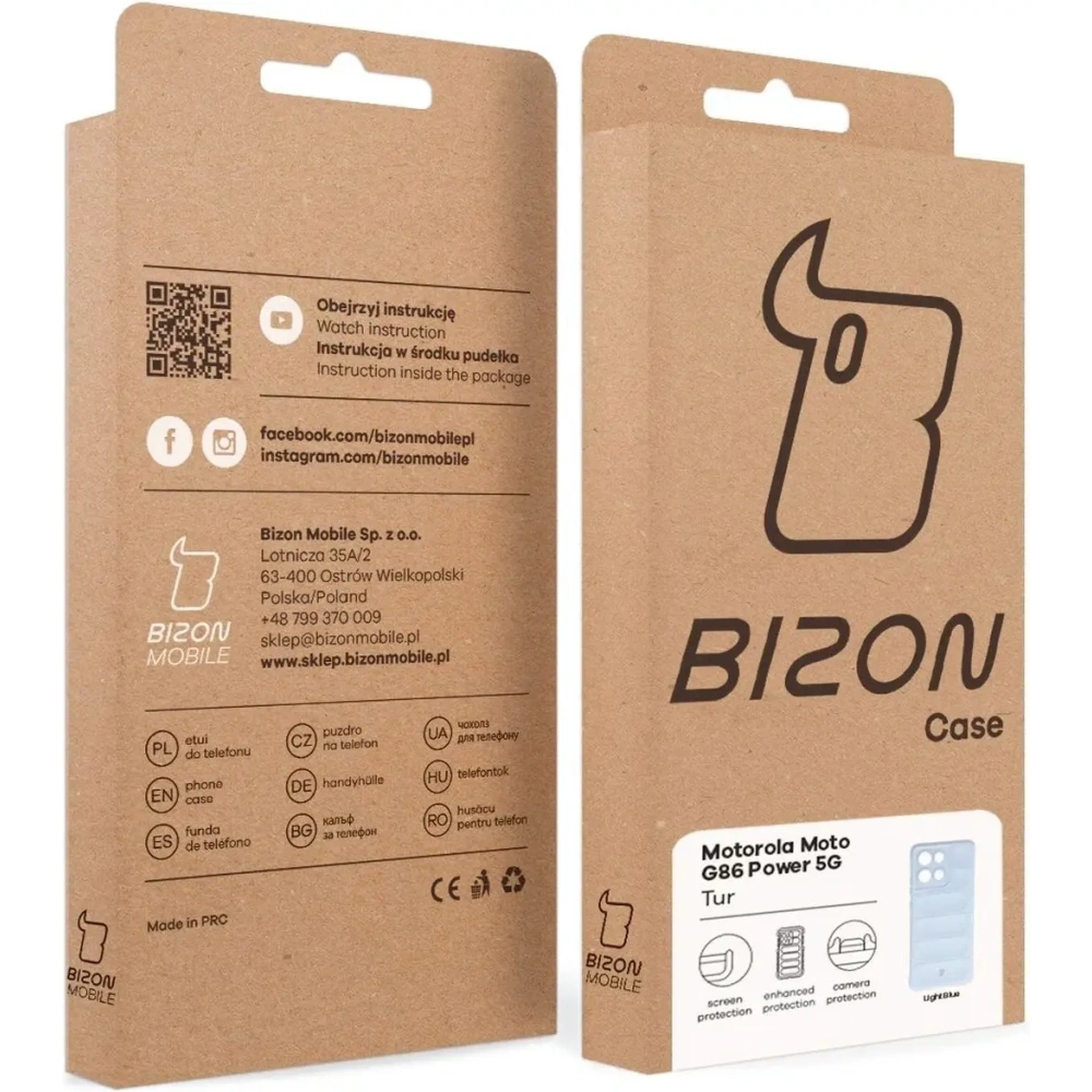 Pancerne etui Bizon Case Tur do Motorola Moto G86 Power 5G jasnoniebieskie