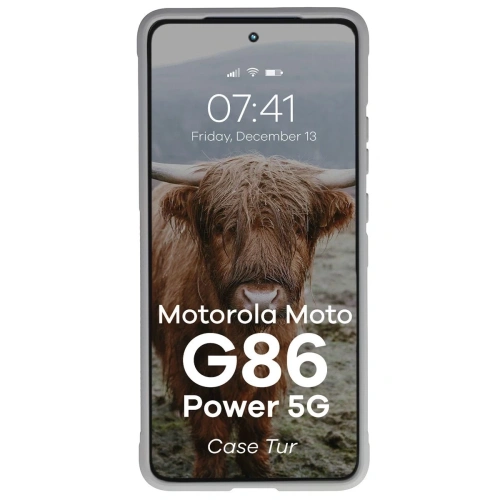 Pancerne etui Bizon Case Tur do Motorola Moto G86 Power 5G jasnoszare