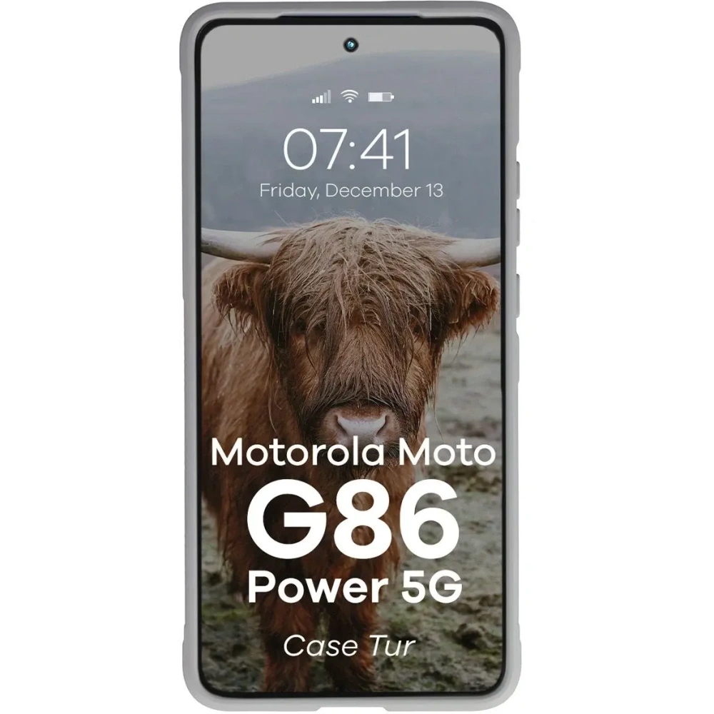 Pancerne etui Bizon Case Tur do Motorola Moto G86 Power 5G jasnoszare