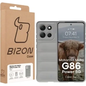Pancerne etui Bizon Case Tur do Motorola Moto G86 Power 5G jasnoszare