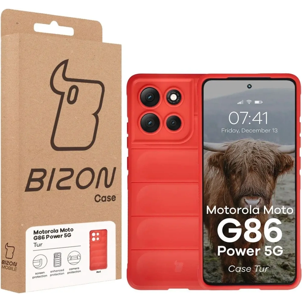Pancerne etui Bizon Case Tur do Motorola Moto G86 Power 5G czerwone
