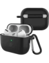 Silikonowe etui z karabińczykiem Bizon Case Headphone Silicone do AirPods Pro 3 czarne