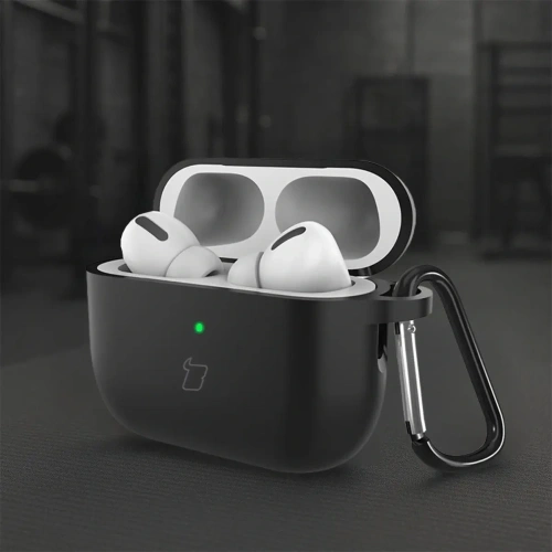 Silikonowe etui z karabińczykiem Bizon Case Headphone Silicone do AirPods Pro 3 czarne
