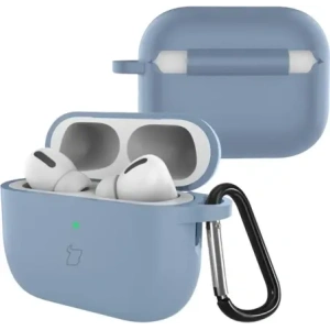 Silikonowe etui z karabińczykiem Bizon Case Headphone Silicone do AirPods Pro 3 szarobłękitne