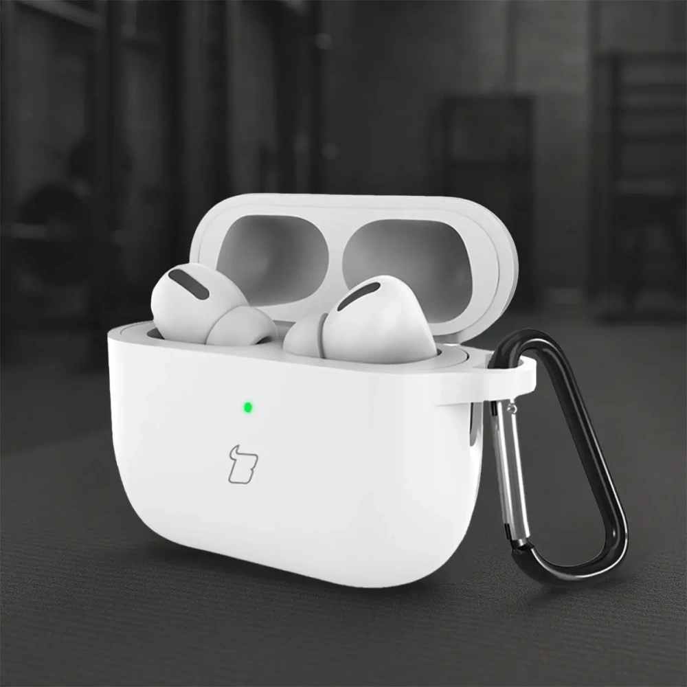 Silikonowe etui z karabińczykiem Bizon Case Headphone Silicone do AirPods Pro 3 białe