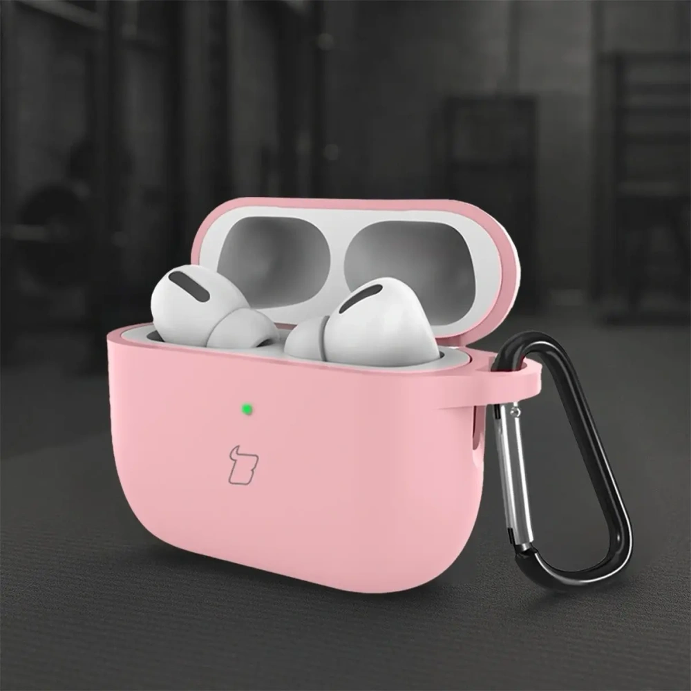 Silikonowe etui z karabińczykiem Bizon Case Headphone Silicone do AirPods Pro 3 różowe
