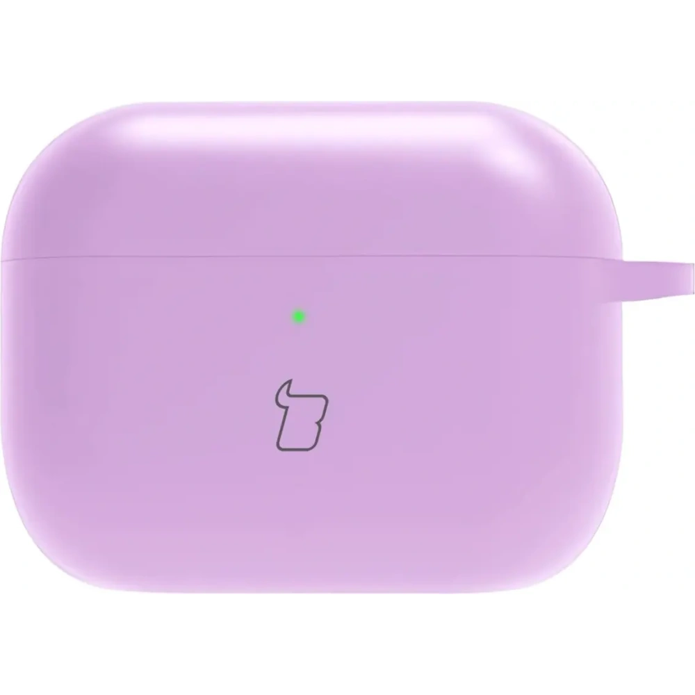 Silikonowe etui z karabińczykiem Bizon Case Headphone Silicone do AirPods Pro 3 jasnofioletowe