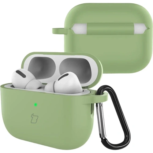 Silikonowe etui z karabińczykiem Bizon Case Headphone Silicone do AirPods Pro 3 jasnozielone