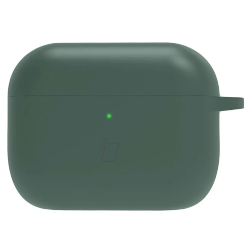 Silikonowe etui z karabińczykiem Bizon Case Headphone Silicone do AirPods Pro 3 ciemnozielone
