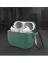 Silikonowe etui z karabińczykiem Bizon Case Headphone Silicone do AirPods Pro 3 ciemnozielone