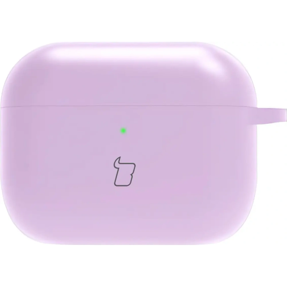 Silikonowe etui z karabińczykiem Bizon Case Headphone Silicone do AirPods Pro 3 liliowe