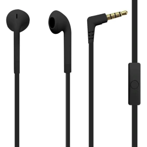 PURO ICON Stereo Earphones with flat cable and microphone (black)