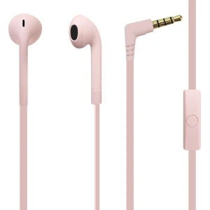 PURO ICON Stereo Earphones with flat cable and microphone (sand pink)