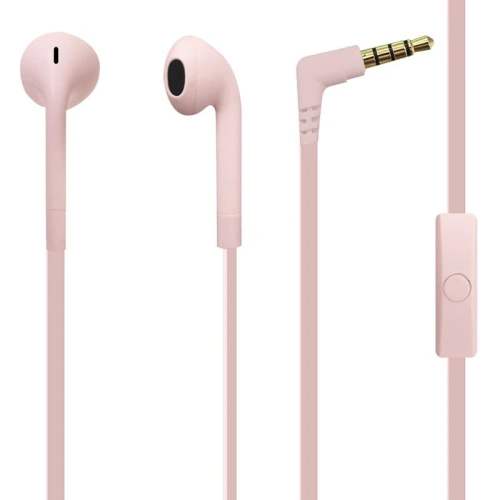 Kup PURO ICON Stereo-Flachkabel-Ohrhörer mit Mikrofon und Fernbedienung (Sand Pink) - PUR133PNK - {ean13} - Sklep Home Screen