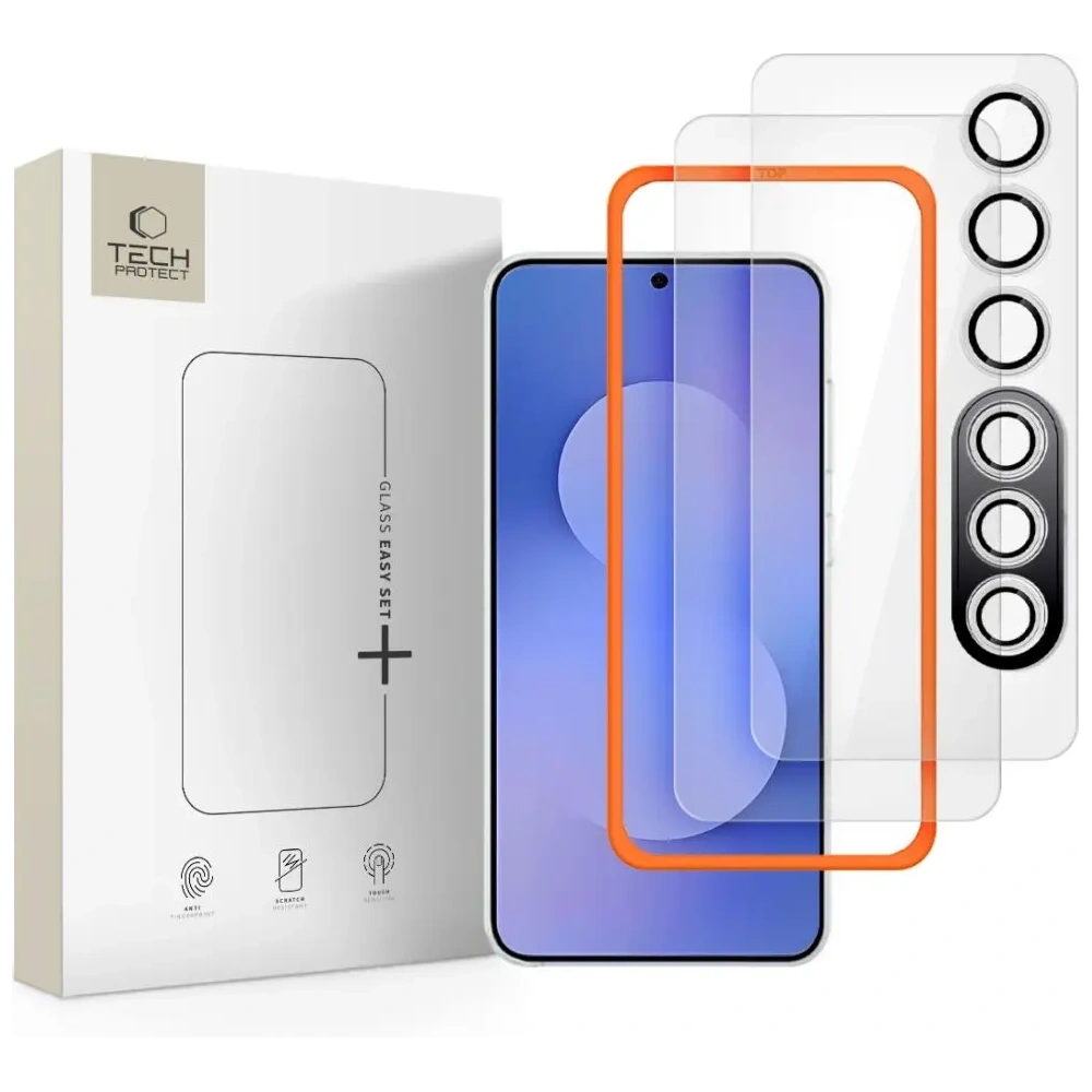 Szkło hartowane Tech-Protect Easy Set+ do Samsung Galaxy S25 FE Clear [3 PACK]