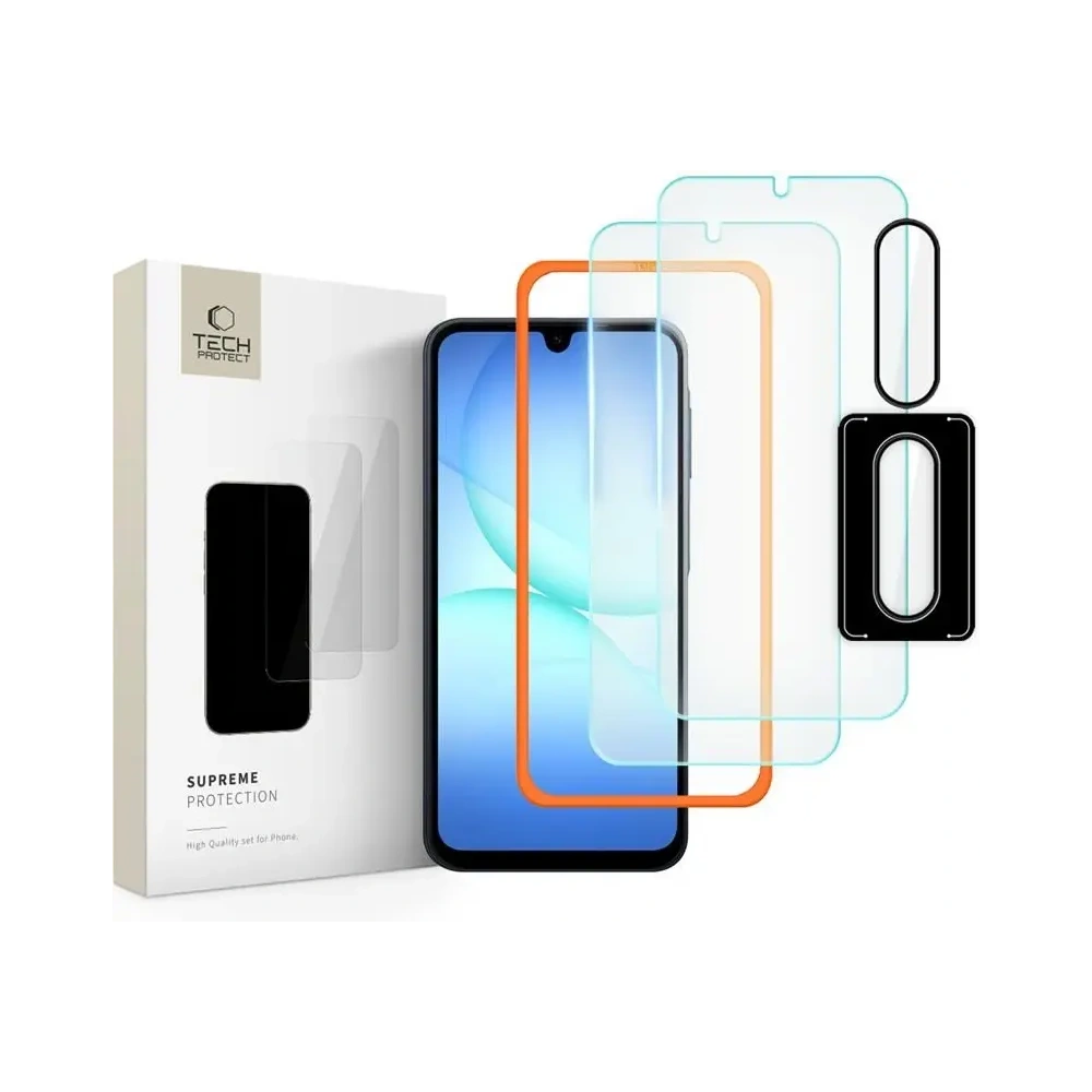 Szkło hartowane Tech-Protect Supreme Easy Set do Samsung Galaxy A17 4G / 5G Clear [3 PACK]