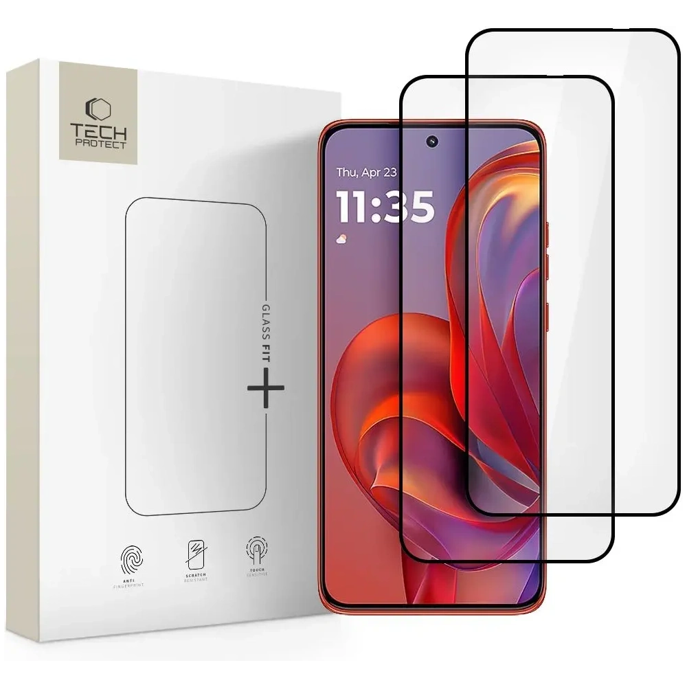Szkło hartowane Tech-Protect Glass Fit+ do Motorola Edge 50 Neo / 60 Neo Black [2 PACK]