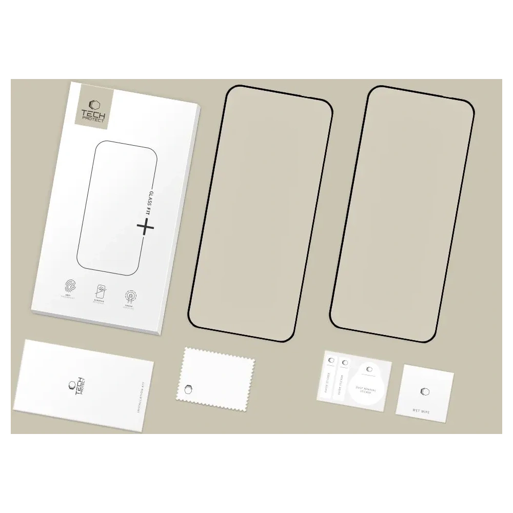 Szkło hartowane Tech-Protect Glass Fit+ do Motorola Edge 50 Neo / 60 Neo Black [2 PACK]