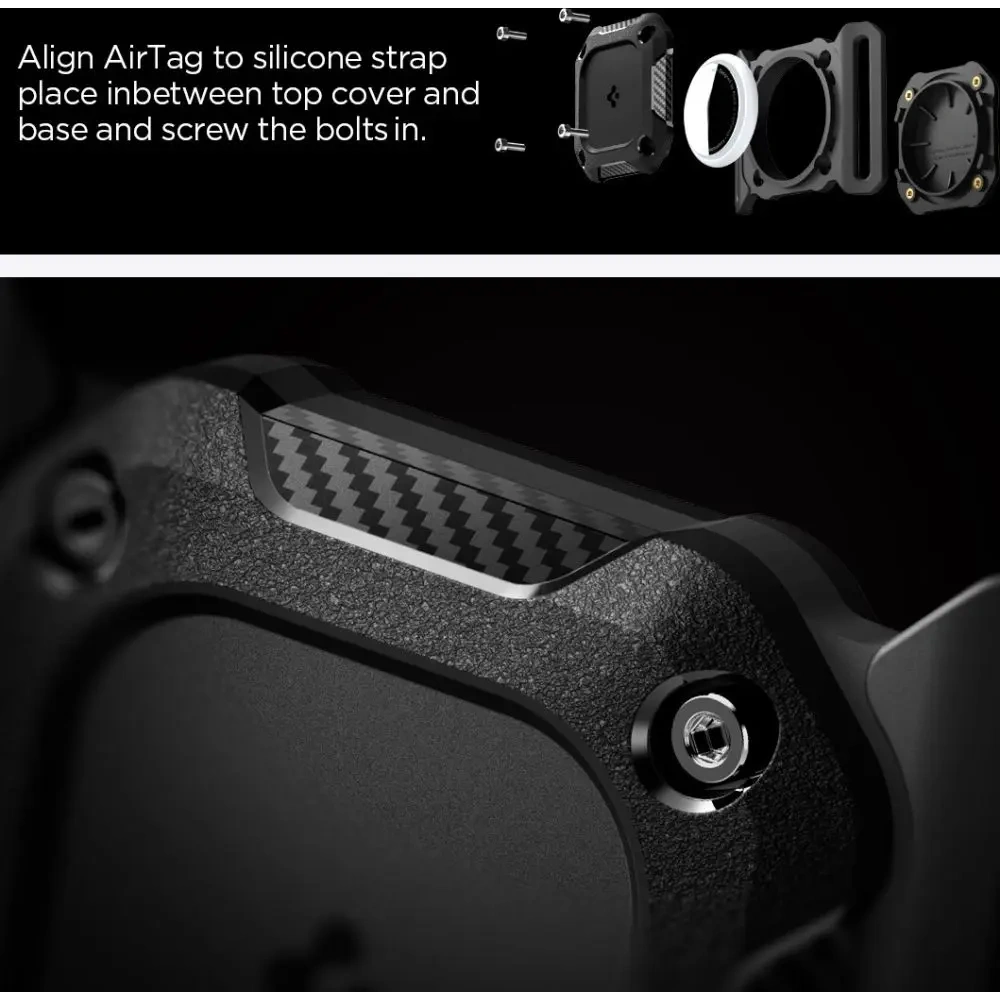 Etui Spigen Tough Armor do Apple AirTag 1 / 2 Pet Collar Black