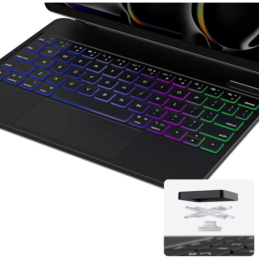 Etui Dux Ducis Keyboard (MK Series) z klawiaturą Bluetooth do Apple iPad Pro 11" 2024 czarna