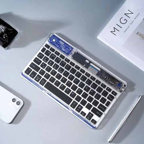 Klawiatura Dux Ducis Keyboard (CK Series) bezprzewodowa do laptopa / tabletu / telefonu przezroczysta