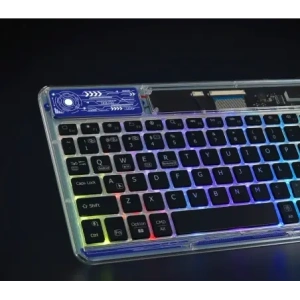Klawiatura Dux Ducis Keyboard (CK Series) bezprzewodowa do laptopa / tabletu / telefonu przezroczysta