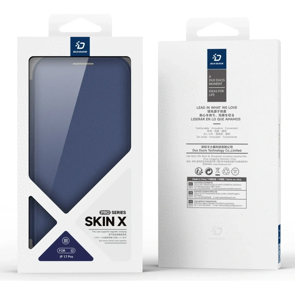 Etui z klapką Dux Ducis Skin X Pro do Apple iPhone 17 Pro MagSafe niebieskie