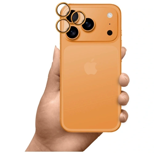 Ochrona na obiektyw aparatu 3MK HARDY Lens Protection Pro do Apple iPhone 17 Pro / 17 Pro Max pomarańczowy