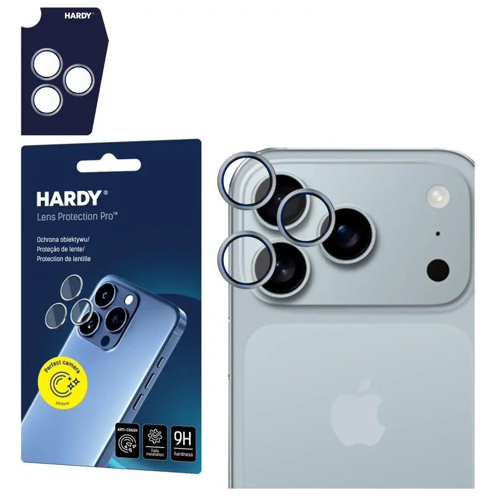 Ochrona na obiektyw aparatu 3MK HARDY Lens Protection Pro do Apple iPhone 17 Pro / 17 Pro Max szary