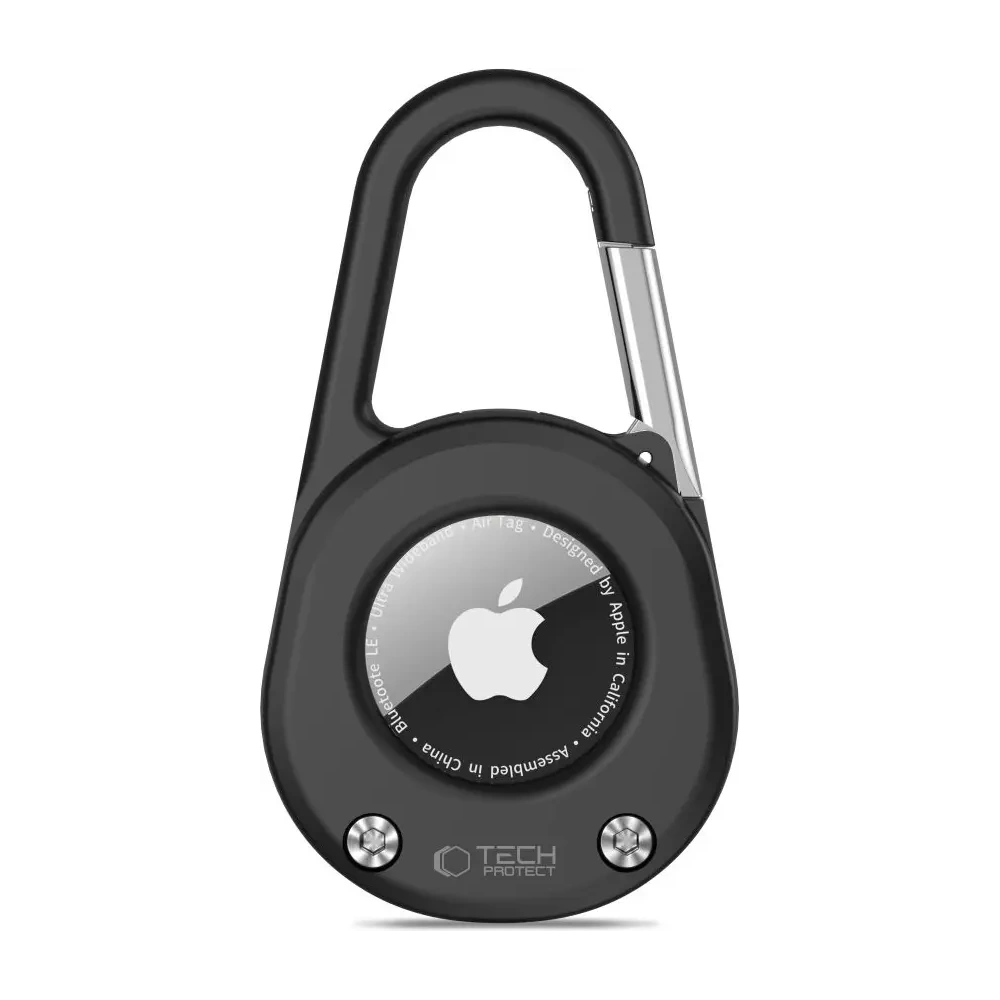 Etui Tech-Protect Slidelock Carabiner Keychain do Apple AirTag 1 / 2 Black