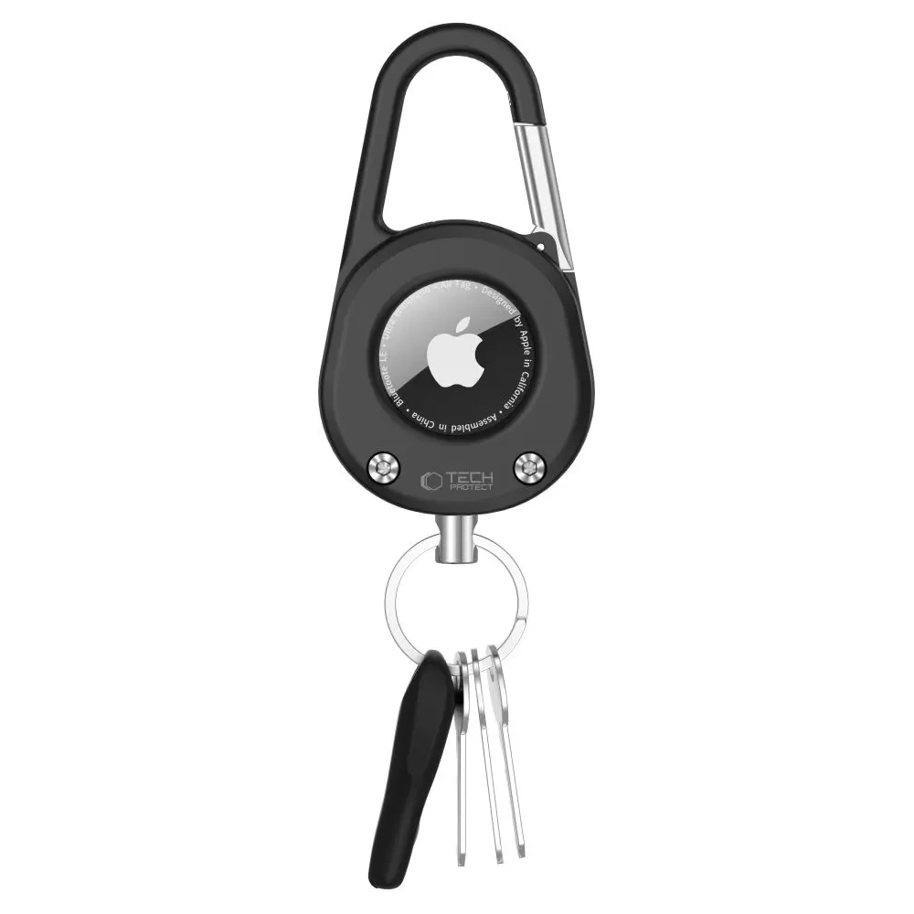 Etui Tech-Protect Slidelock Carabiner Keychain do Apple AirTag 1 / 2 Black