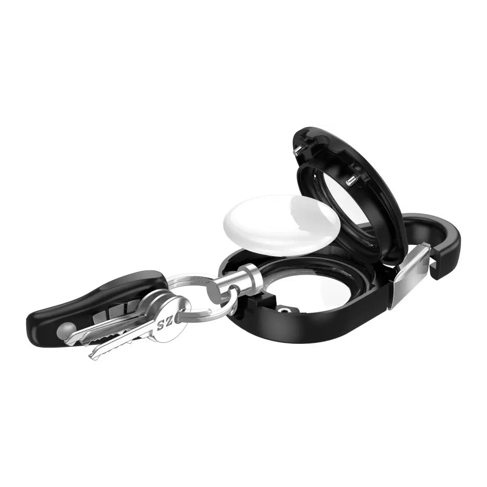Etui Tech-Protect Slidelock Carabiner Keychain do Apple AirTag 1 / 2 Black