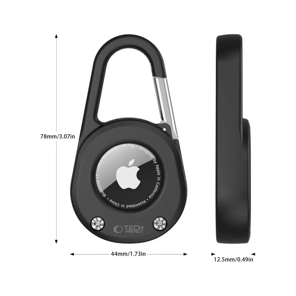 Etui Tech-Protect Slidelock Carabiner Keychain do Apple AirTag 1 / 2 Black
